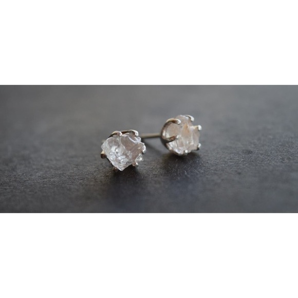 Alternative raw diamond earrings, natural stone, Mothers Day Earrings - Picture 2 of 5